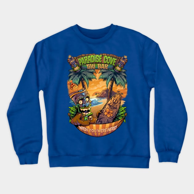 Tiki Man Crewneck Sweatshirt by FlylandDesigns